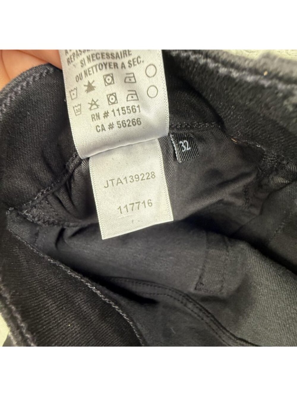 7 For All Mankind Paxtyn Jeans Mens 32x33 Black Skinny Stretch Dark Wash Denim - Picture 12 of 16